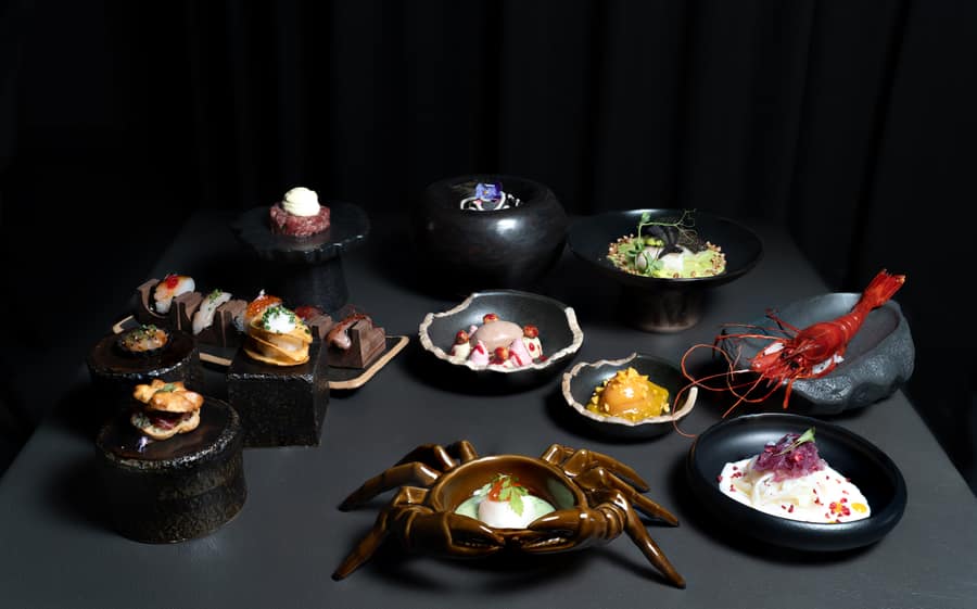 Still life with a wide selection from the menu